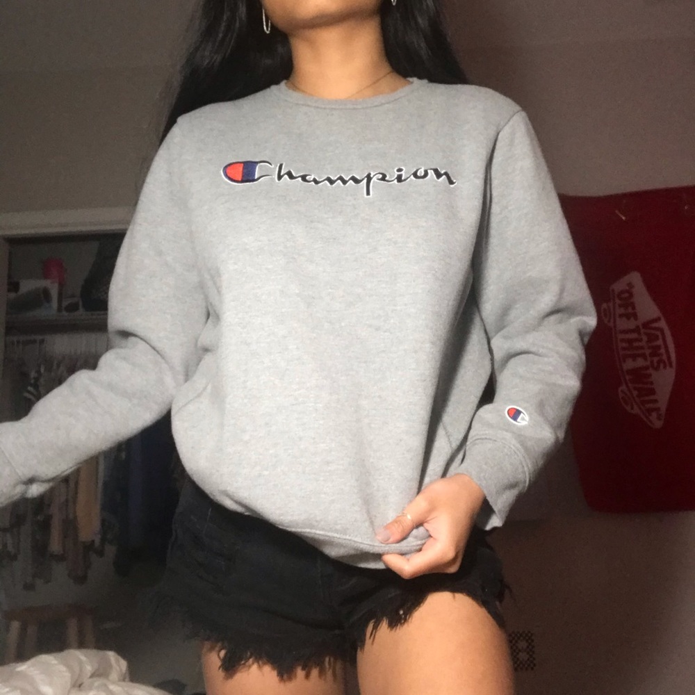 champion gray sweater